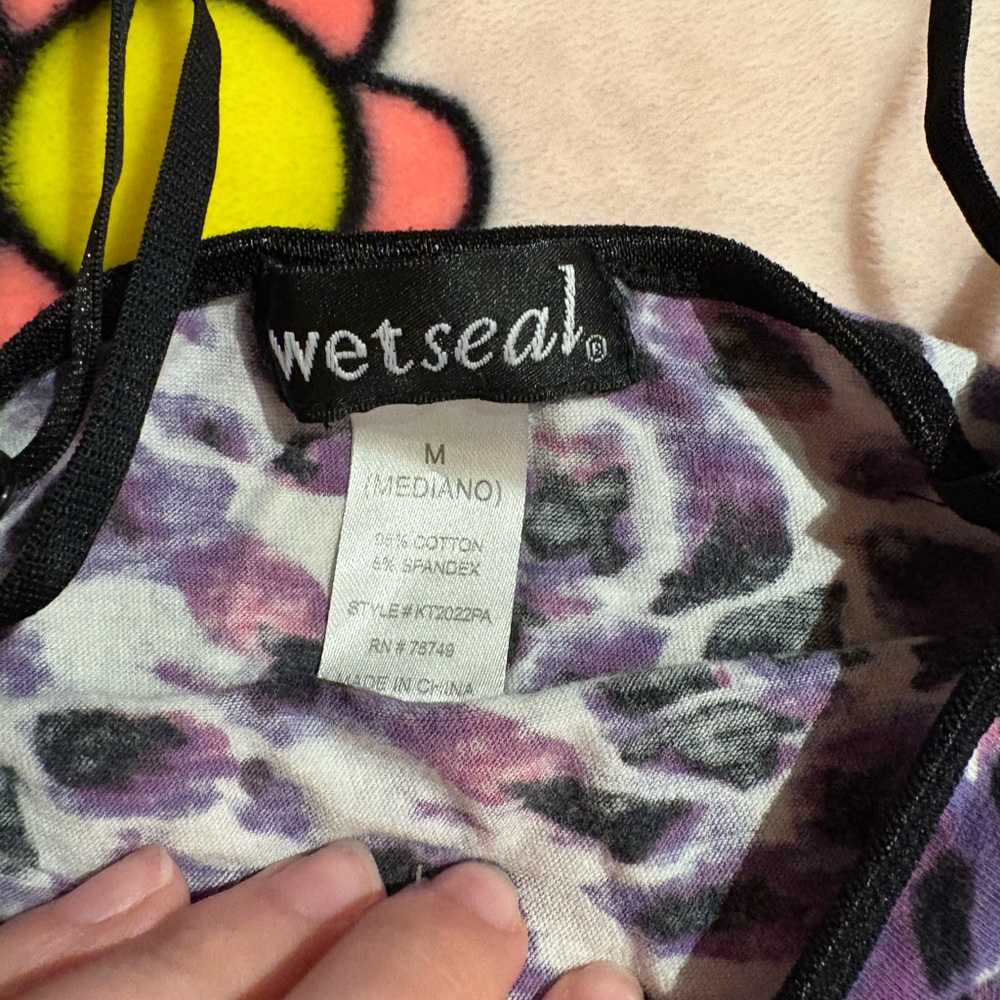 Y2K Fitted Purple & Black Tank Top - Picture 3 of 7